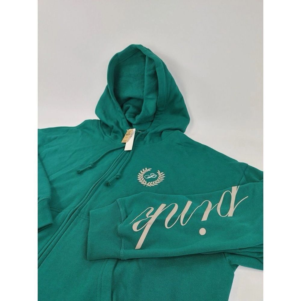 Victoria’s Secret by Pink Green Graphic logo Hoodie‎ Large NWT